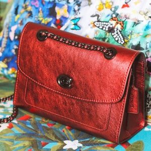COACH | Red Metallic Parker 18 Bag